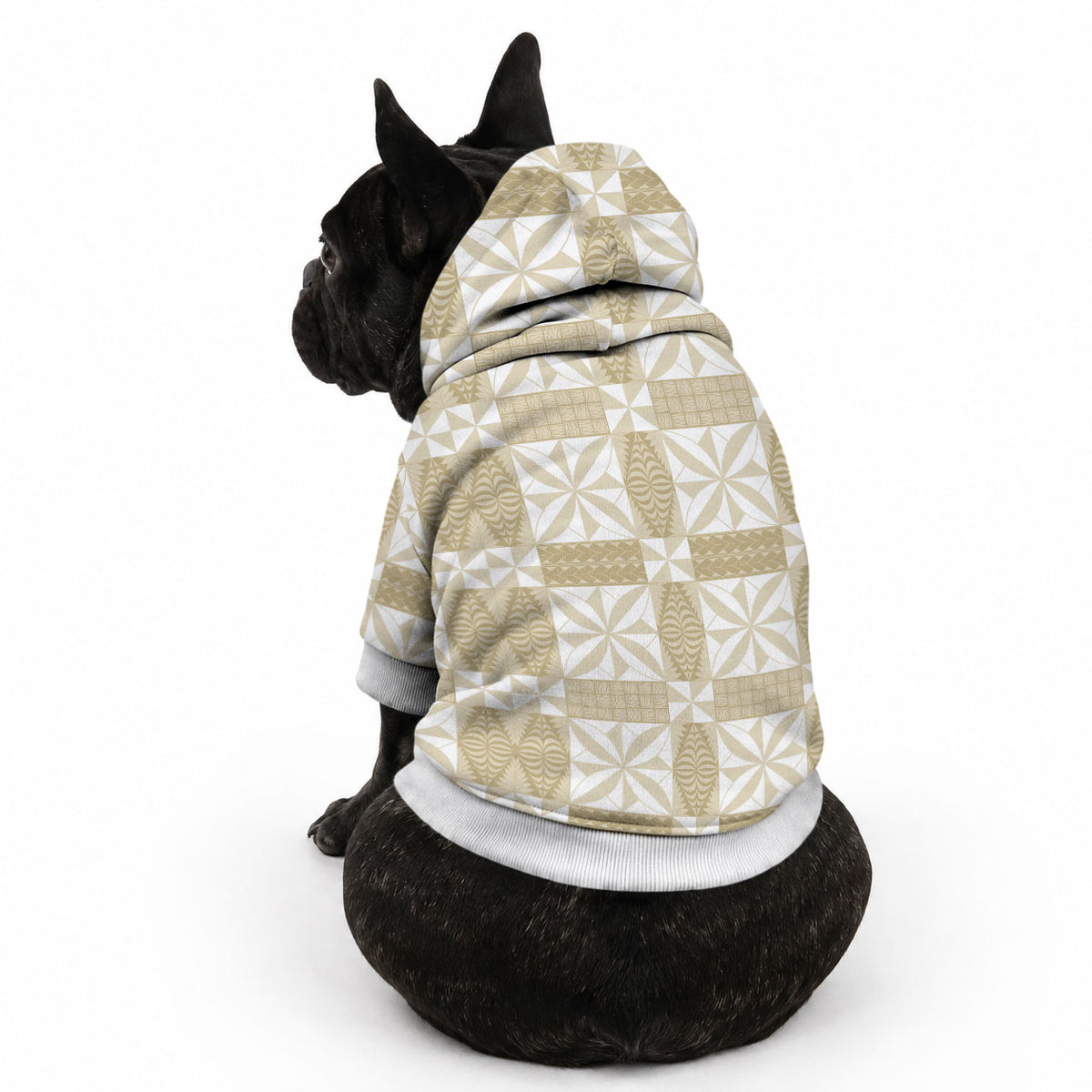 Beige Ngatu Pattern Malo e Lelei Tonga Pet Hoodie