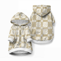 Beige Ngatu Pattern Malo e Lelei Tonga Pet Hoodie