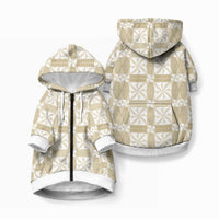 Beige Ngatu Pattern Malo e Lelei Tonga Pet Hoodie