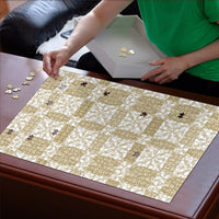 Beige Ngatu Pattern Malo e Lelei Tonga Puzzle LT14 - Polynesian Pride