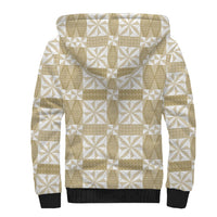 Beige Ngatu Pattern Malo e Lelei Tonga Sherpa Hoodie