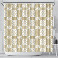 Beige Ngatu Pattern Malo e Lelei Tonga Shower Curtain