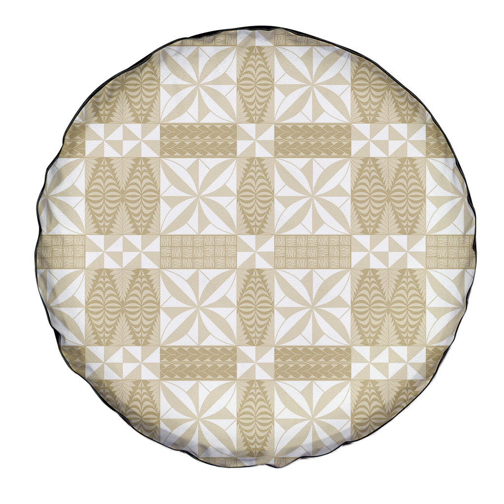 Beige Ngatu Pattern Malo e Lelei Tonga Spare Tire Cover