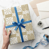 Beige Ngatu Pattern Malo e Lelei Tonga Wrapping Paper