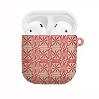 Red Ngatu Pattern Malo e Lelei Tonga AirPods Case