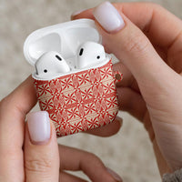 Red Ngatu Pattern Malo e Lelei Tonga AirPods Case