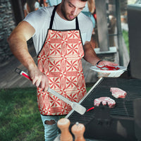 Red Ngatu Pattern Malo e Lelei Tonga Apron LT14 - Polynesian Pride