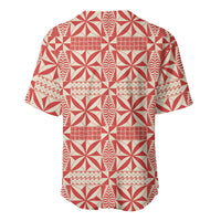 Red Ngatu Pattern Malo e Lelei Tonga Baseball Jersey LT14 - Polynesian Pride