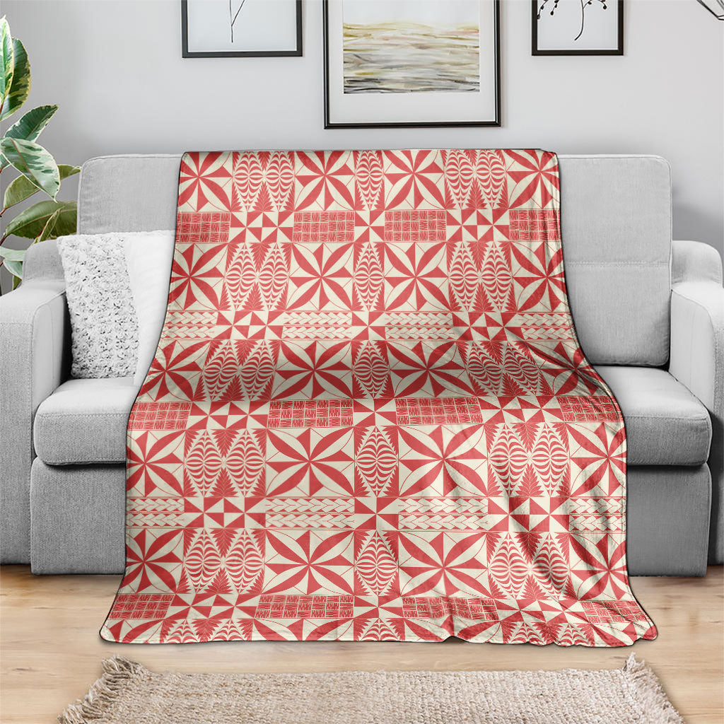 Red Ngatu Pattern Malo e Lelei Tonga Blanket LT14 - Polynesian Pride