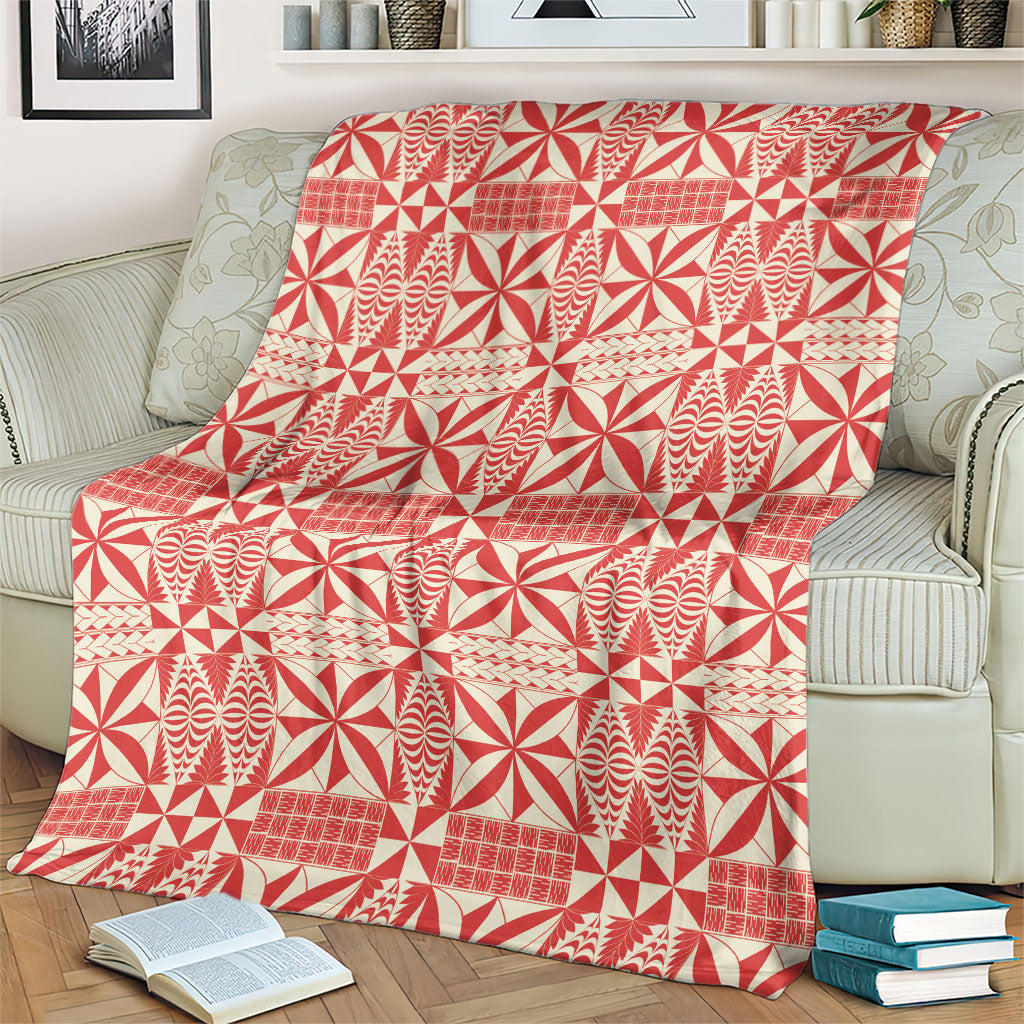 Red Ngatu Pattern Malo e Lelei Tonga Blanket LT14 - Polynesian Pride