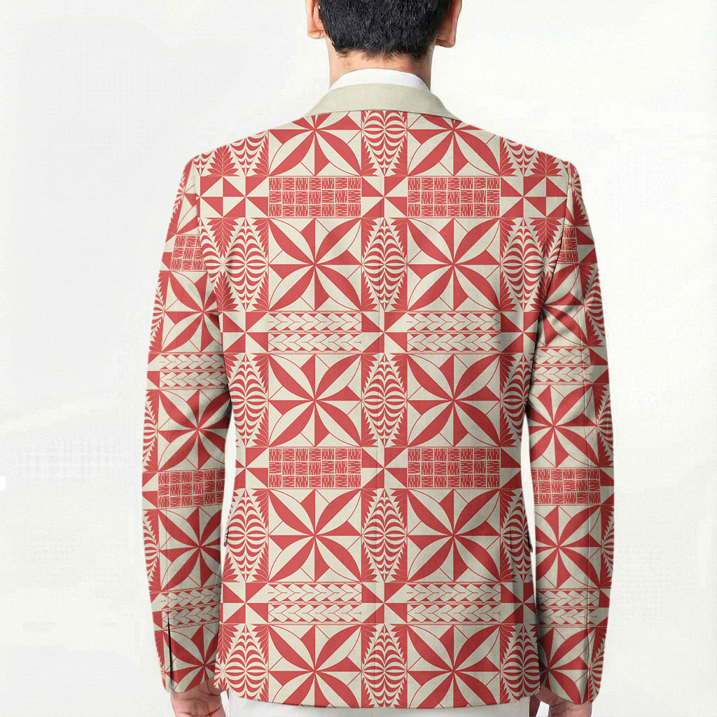 Red Ngatu Pattern Malo e Lelei Tonga Blazer LT14 - Polynesian Pride