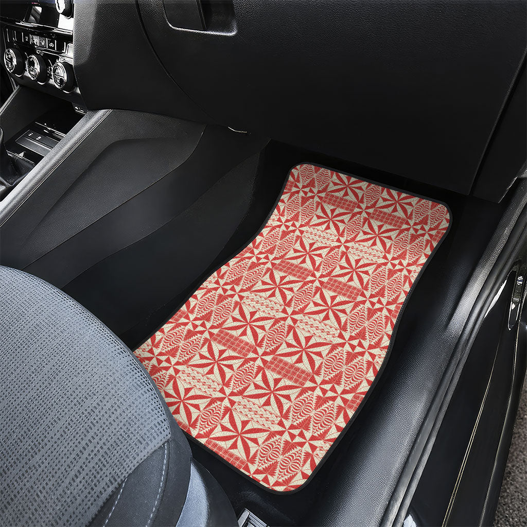 Red Ngatu Pattern Malo e Lelei Tonga Car Mats