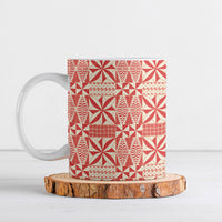 Red Ngatu Pattern Malo e Lelei Tonga Ceramic Mug LT14 Red - Polynesian Pride
