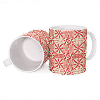Red Ngatu Pattern Malo e Lelei Tonga Ceramic Mug LT14 - Polynesian Pride
