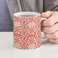 Red Ngatu Pattern Malo e Lelei Tonga Ceramic Mug LT14 - Polynesian Pride