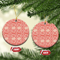 Red Ngatu Pattern Malo e Lelei Tonga Ceramic Ornament