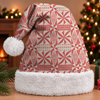 Red Ngatu Pattern Malo e Lelei Tonga Christmas Santa Hat