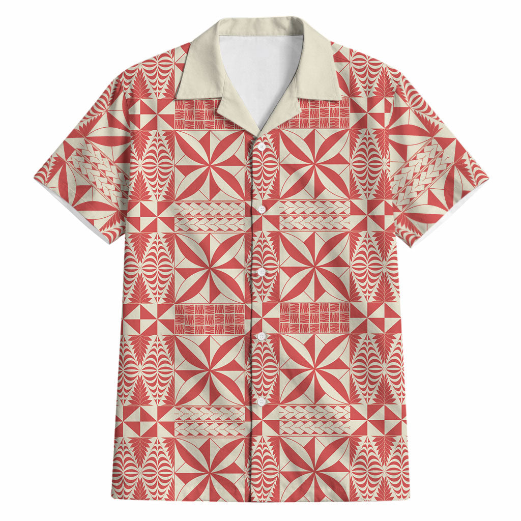 Red Ngatu Pattern Malo e Lelei Tonga Hawaiian Shirt