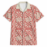 Red Ngatu Pattern Malo e Lelei Tonga Hawaiian Shirt
