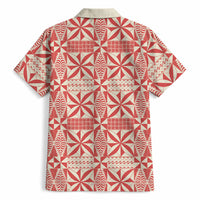 Red Ngatu Pattern Malo e Lelei Tonga Hawaiian Shirt