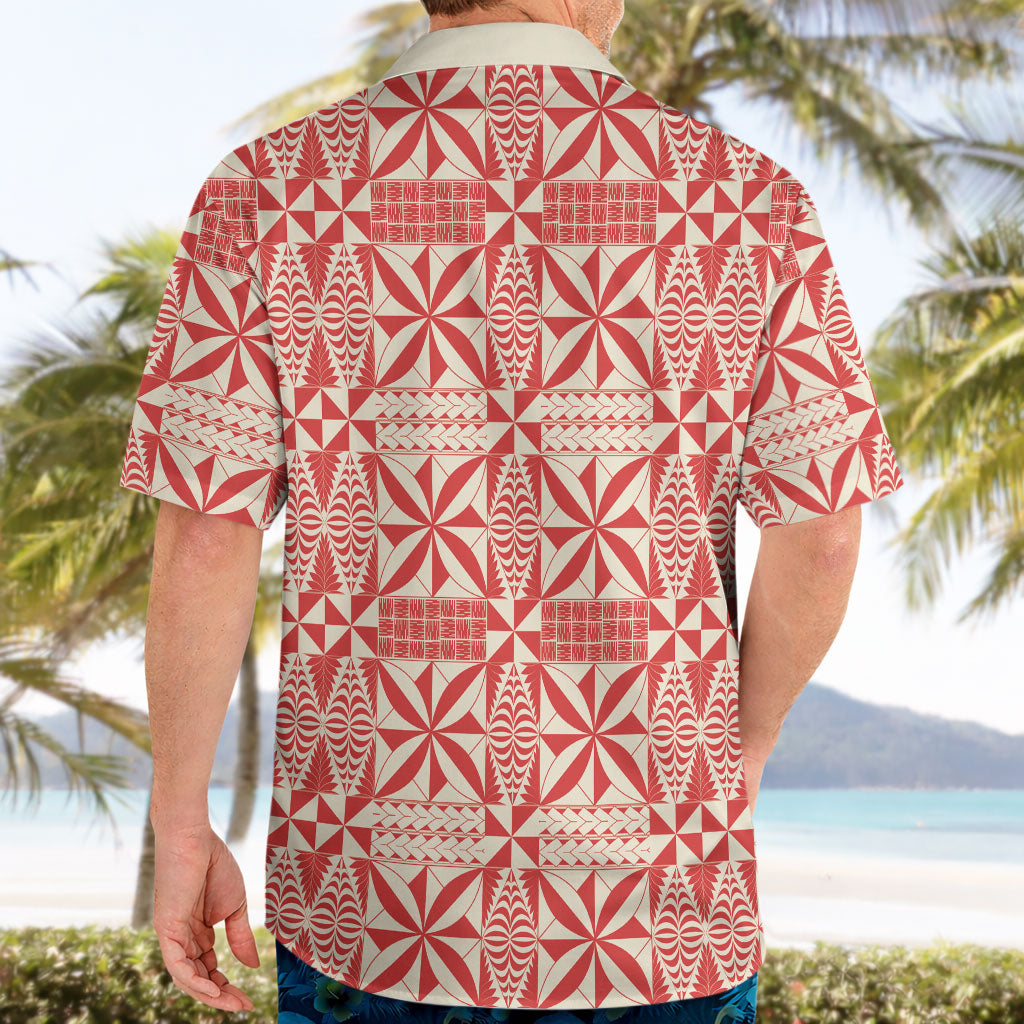 Red Ngatu Pattern Malo e Lelei Tonga Hawaiian Shirt