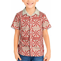 Red Ngatu Pattern Malo e Lelei Tonga Hawaiian Shirt