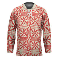Red Ngatu Pattern Malo e Lelei Tonga Hockey Jersey