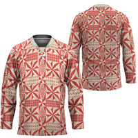 Red Ngatu Pattern Malo e Lelei Tonga Hockey Jersey