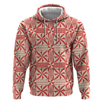 Red Ngatu Pattern Malo e Lelei Tonga Hoodie