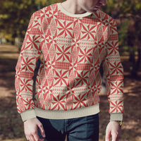 Red Ngatu Pattern Malo e Lelei Tonga Ugly Christmas Sweater