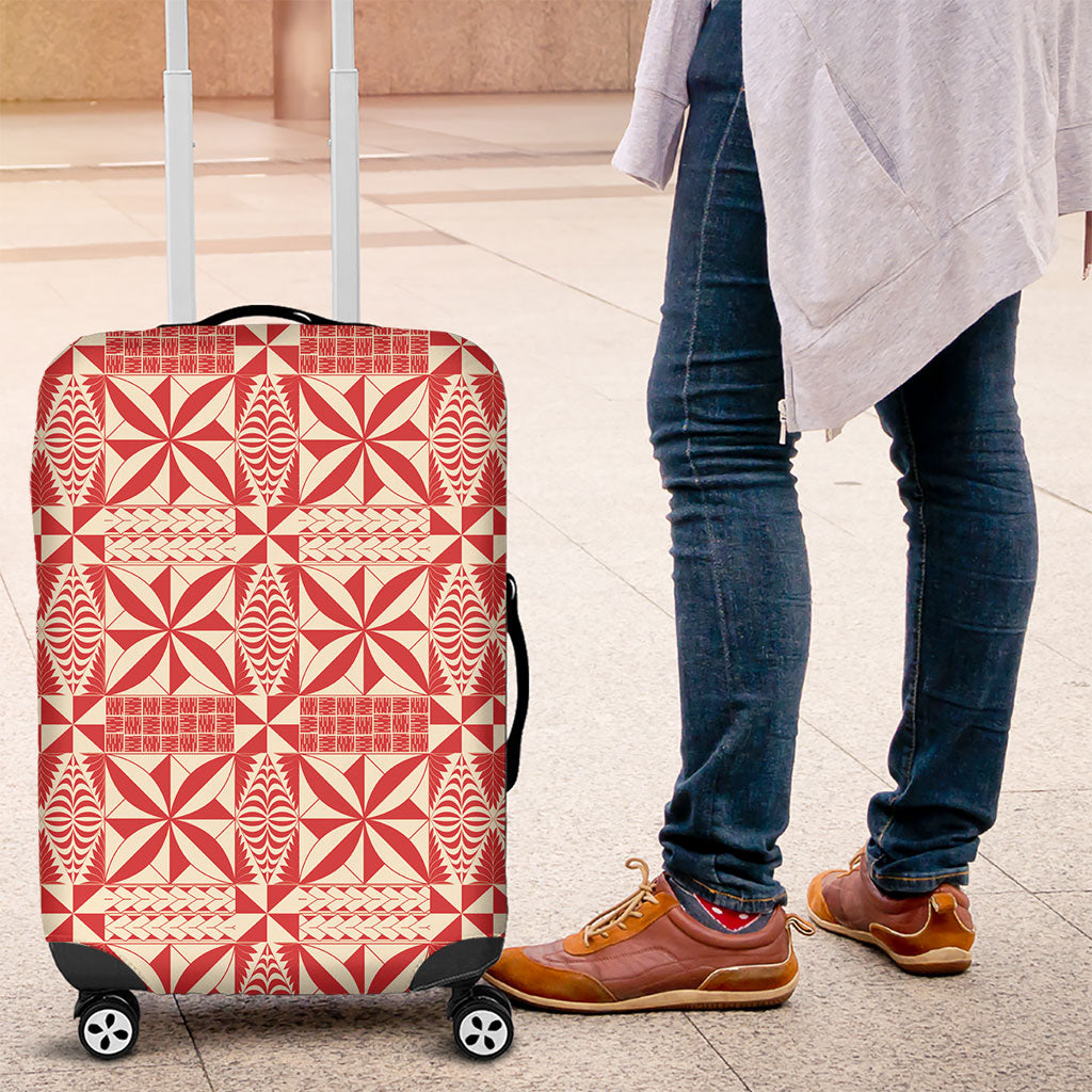 Red Ngatu Pattern Malo e Lelei Tonga Luggage Cover