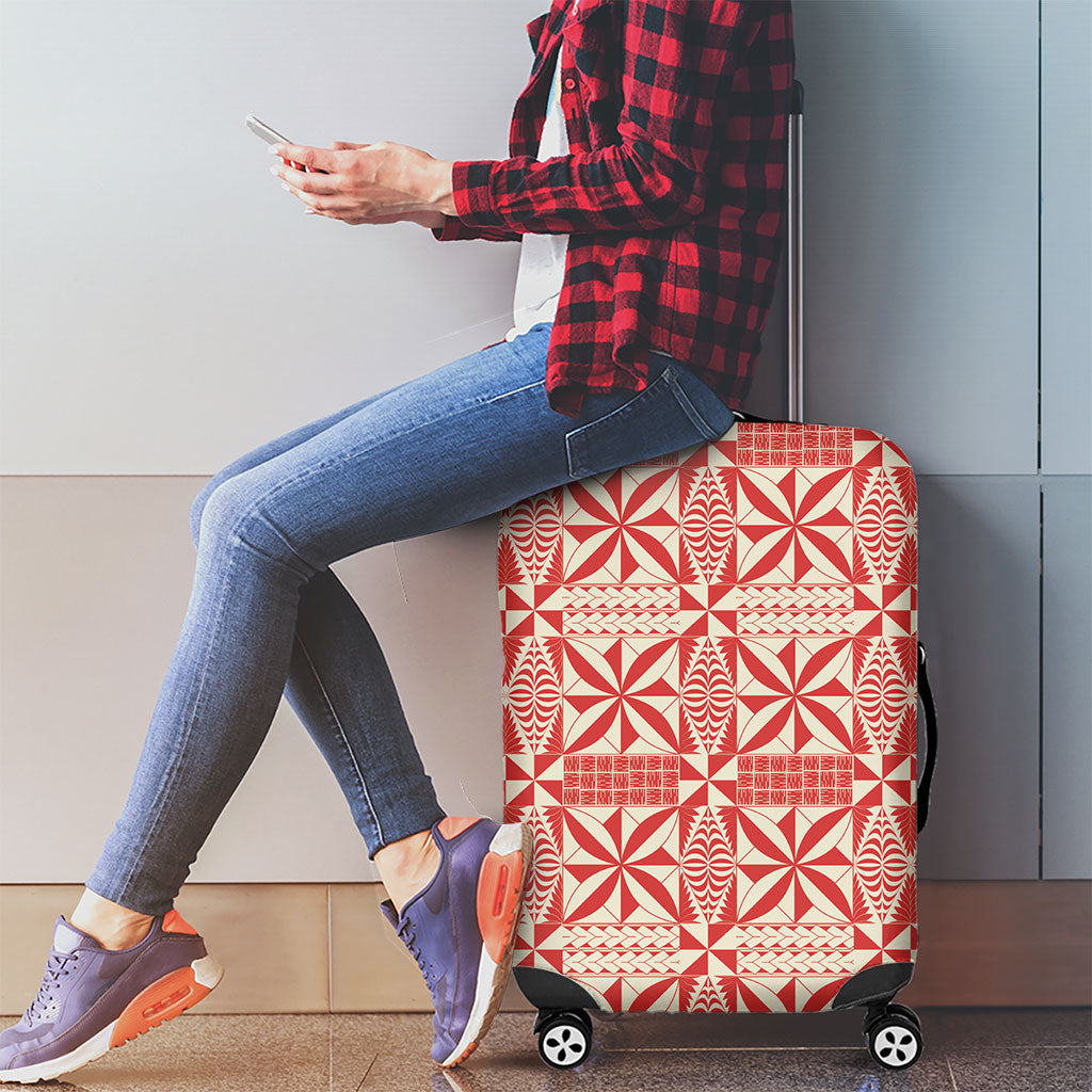 Red Ngatu Pattern Malo e Lelei Tonga Luggage Cover