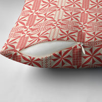 Red Ngatu Pattern Malo e Lelei Tonga Pillow Cover