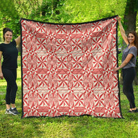 Red Ngatu Pattern Malo e Lelei Tonga Quilt LT14 - Polynesian Pride