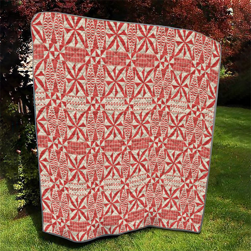 Red Ngatu Pattern Malo e Lelei Tonga Quilt LT14 - Polynesian Pride
