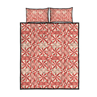 Red Ngatu Pattern Malo e Lelei Tonga Quilt Bed Set LT14 - Polynesian Pride