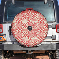Red Ngatu Pattern Malo e Lelei Tonga Spare Tire Cover