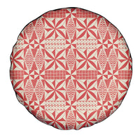 Red Ngatu Pattern Malo e Lelei Tonga Spare Tire Cover
