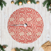 Red Ngatu Pattern Malo e Lelei Tonga Tree Skirt