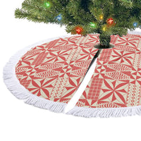 Red Ngatu Pattern Malo e Lelei Tonga Tree Skirt