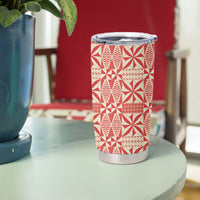 Red Ngatu Pattern Malo e Lelei Tonga Tumbler Cup