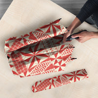 Red Ngatu Pattern Malo e Lelei Tonga Umbrella LT14 - Polynesian Pride