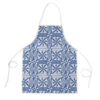 Blue Ngatu Pattern Malo e Lelei Tonga Apron LT14 Blue - Polynesian Pride