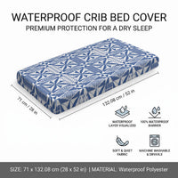 Blue Ngatu Pattern Malo e Lelei Tonga Baby Bed Cover