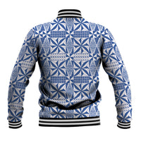 Blue Ngatu Pattern Malo e Lelei Tonga Baseball Jacket LT14 - Polynesian Pride