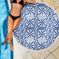 Blue Ngatu Pattern Malo e Lelei Tonga Beach Blanket LT14 - Polynesian Pride
