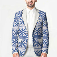 Blue Ngatu Pattern Malo e Lelei Tonga Blazer LT14 - Polynesian Pride