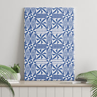 Blue Ngatu Pattern Malo e Lelei Tonga Canvas Wall Art