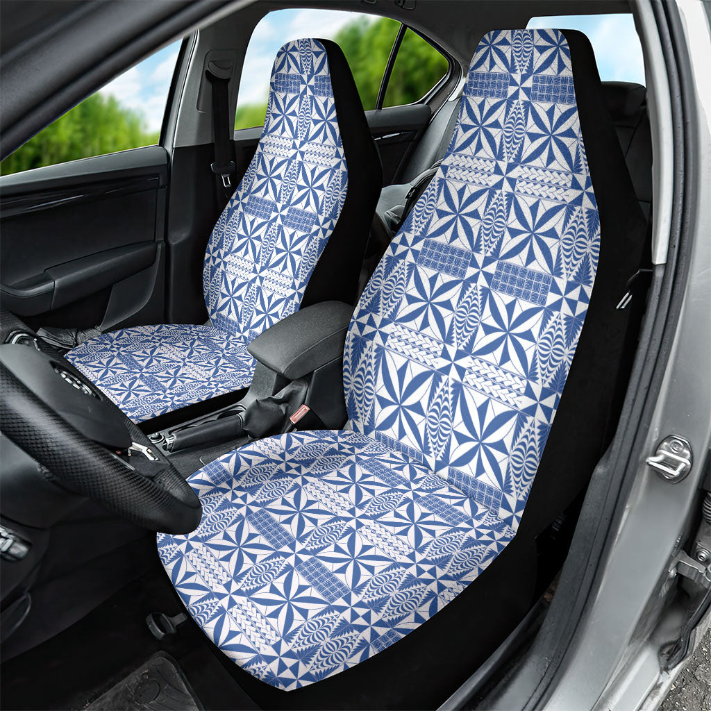 Blue Ngatu Pattern Malo e Lelei Tonga Car Seat Cover