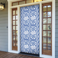 Blue Ngatu Pattern Malo e Lelei Tonga Door Cover